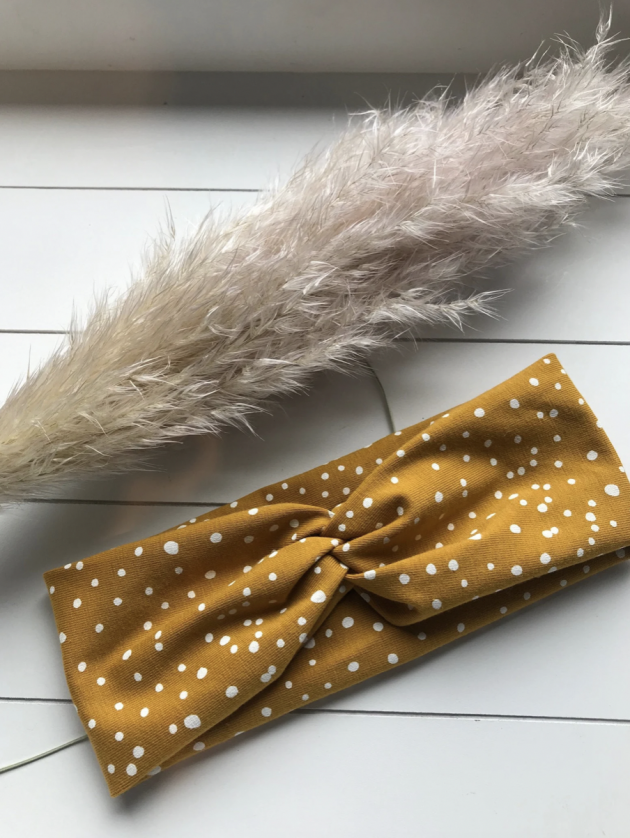 Haarband yellow white Points – Bild 3