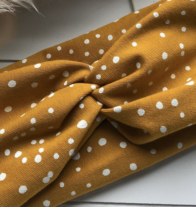Haarband yellow white Points – Bild 4