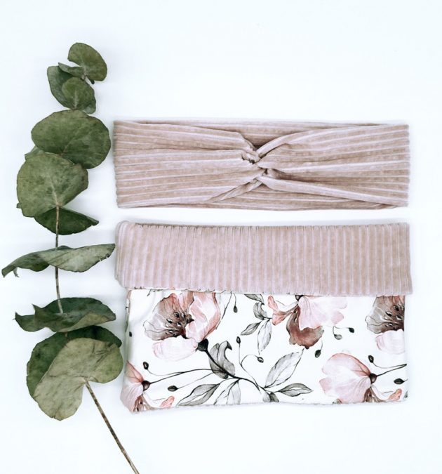 Loop Blumenmuster, Cord Rosa – Bild 2