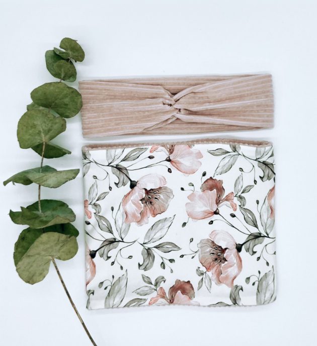 Loop Blumenmuster, Cord Rosa – Bild 3