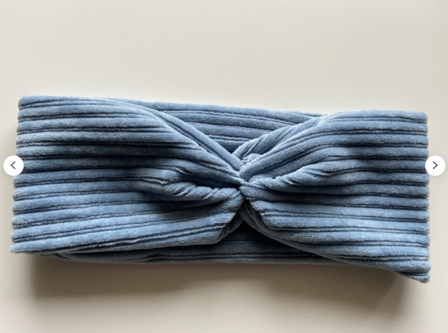 Haarband Cord Hellblau – Bild 3