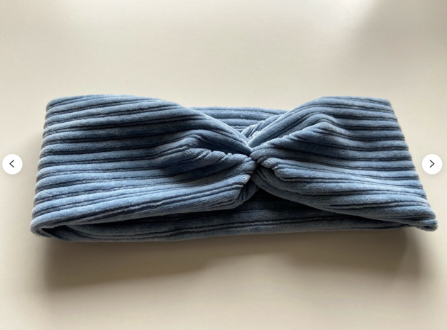 Haarband Cord Hellblau – Bild 2