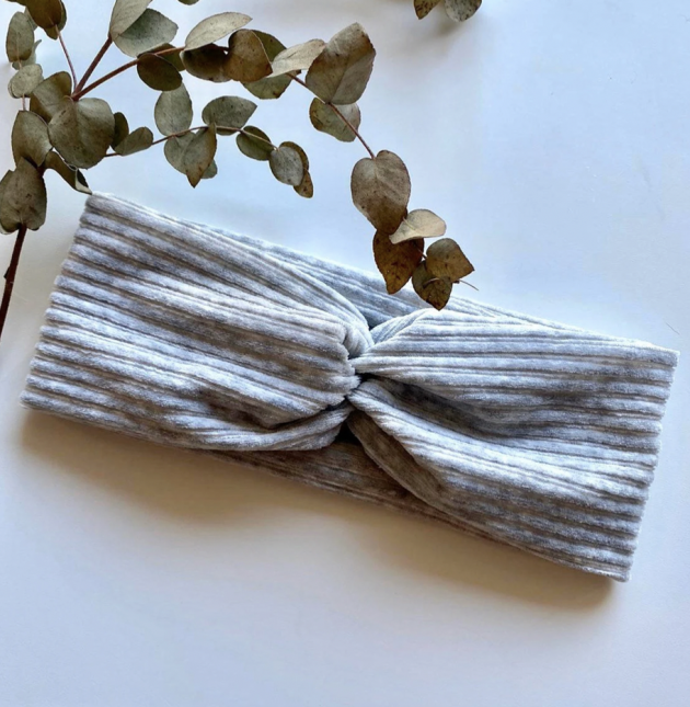 Haarband Cord Grau meliert