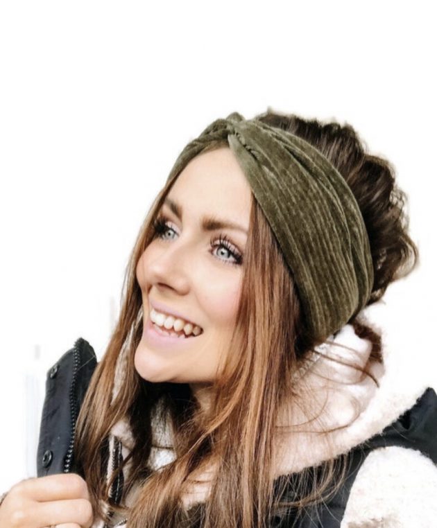 Haarband Cord Khaki