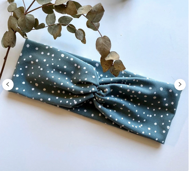 Haarband Mint white Points