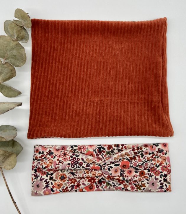 Loop Set aus Cord und Blumenmuster Jersey – Bild 5