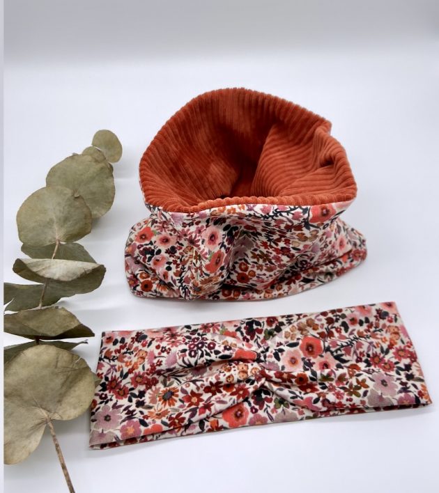 Loop Set aus Cord und Blumenmuster Jersey – Bild 4