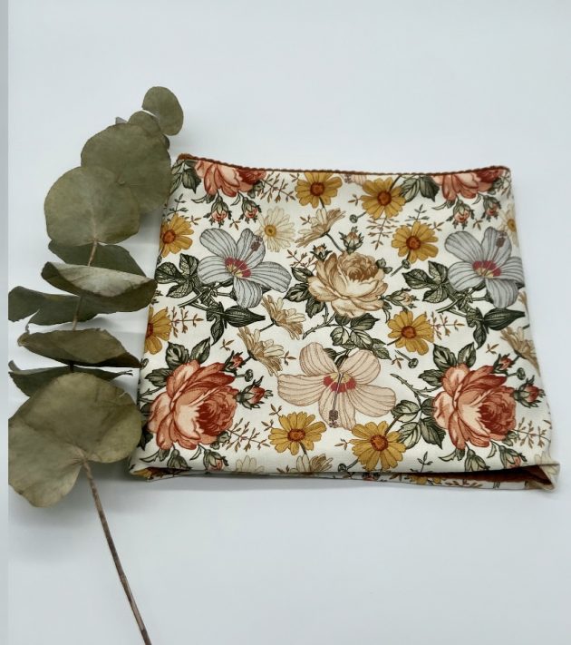 Loop mit Cord und Jersey mit Herbstblumen – Bild 5