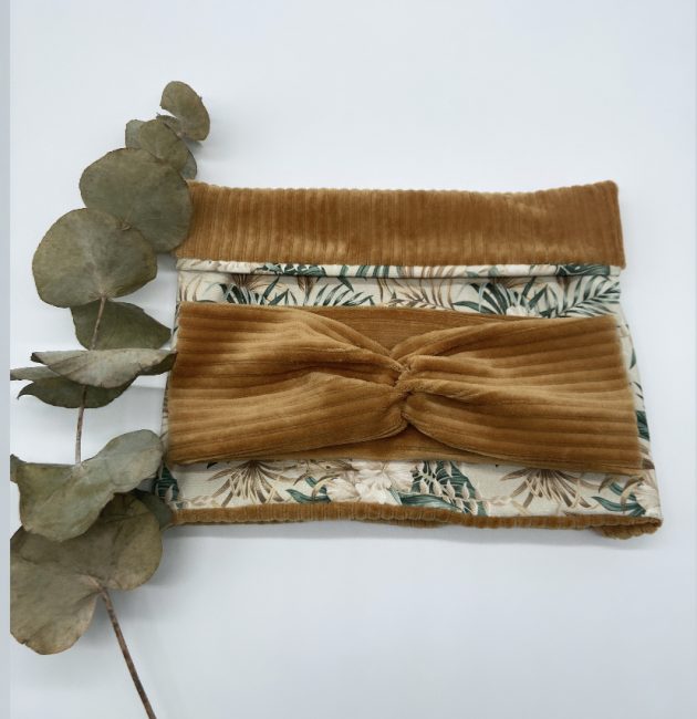 Loop Set aus Cord und Herbstmuster Jersey – Bild 6