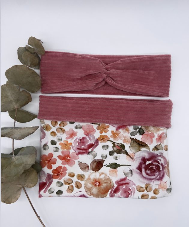 Loop Set aus Cord und Sommerblumen Jersey – Bild 4