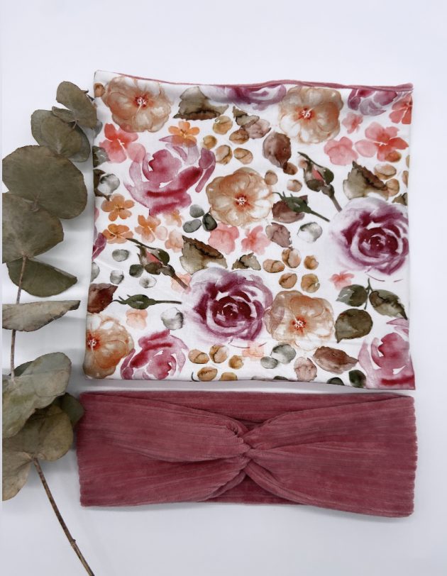 Loop Set aus Cord und Sommerblumen Jersey – Bild 6