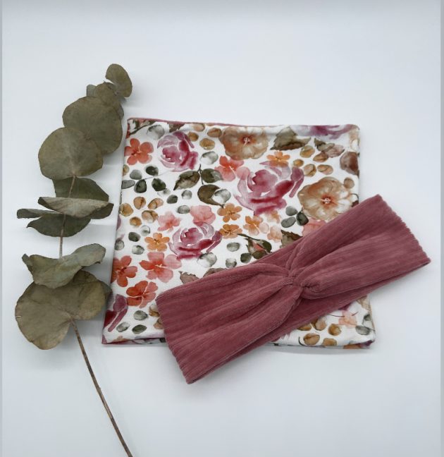 Loop Set aus Cord und Sommerblumen Jersey – Bild 5
