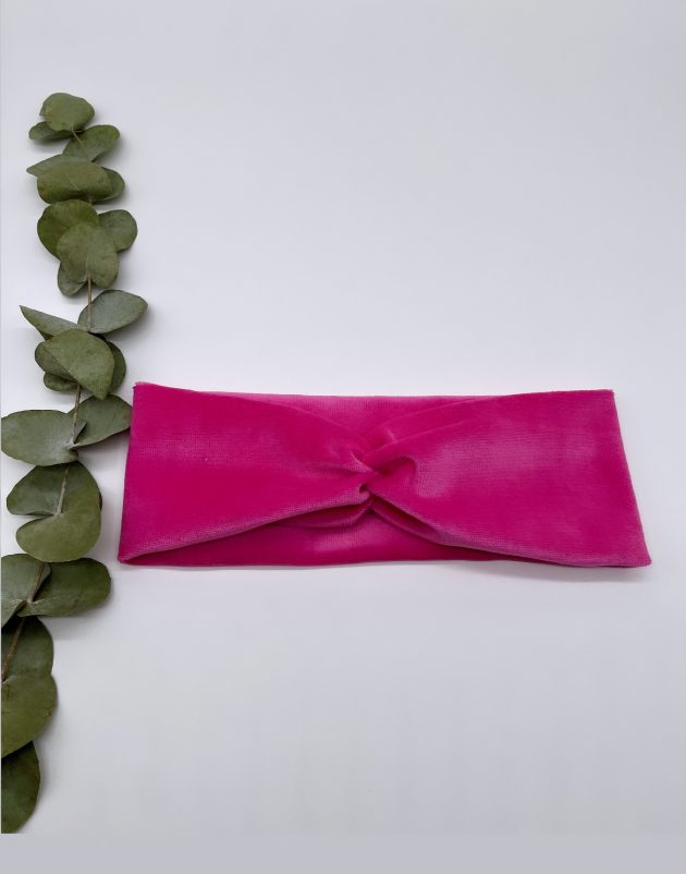 Haarband in Velvet / Nicki-Stoff Pink