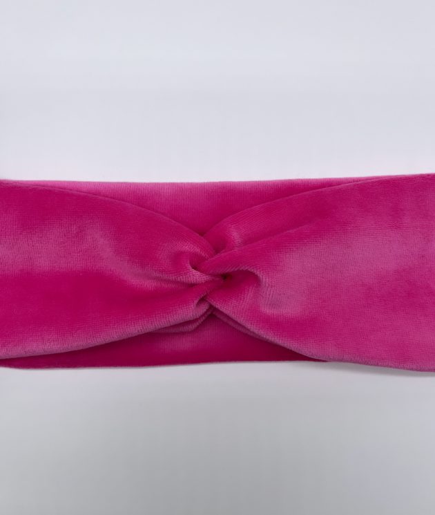 Haarband in Velvet / Nicki-Stoff Pink – Bild 4